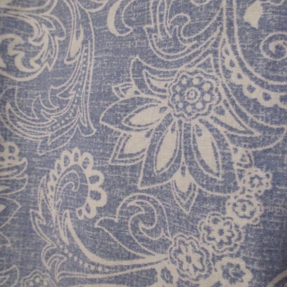 Talbots pants linen/cotton cropped wide leg, light blue & white size 14 - Picture 7 of 10